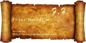Fricz Harlám névjegykártya